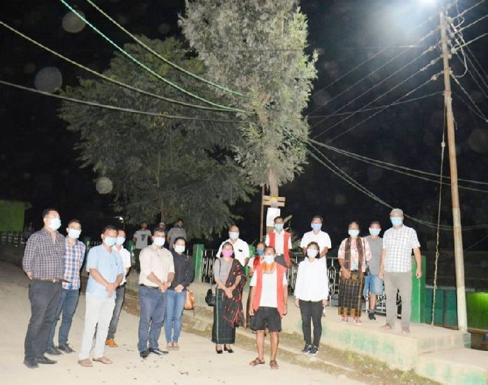 DC Kiphire, Abhinav Shivam, IAS along with officials during the inauguration of project ‘UJJWAL’ under the theme ‘Light up our Kiphire’ at Deluxe Point, Kiphire on September 10. (DIPR Photo)